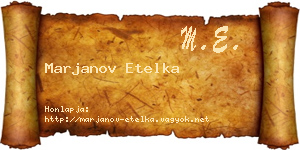 Marjanov Etelka névjegykártya
